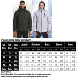 Mid-Ten Men's Heated Jacket USB Electric Heated Coat Vest Hooded Heating Winter Clothes Thermal Outdoor Heating Pad Outwear-Full Zip Down Cotton Jacket with Battery Pack 10000mAH