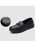 Ferndule Loafers for Women Slip On Leather Comfort Rubber Sole Flats Shoes