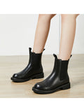 Ankle Chelsea Boots Ladies Pull on Casual Shoes Waterproof Short Rain Boots