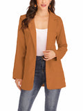 Women's Solid Casual Blazer Office Work Long Sleeve Open Front Jacket for Autumn and Winter