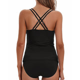 Lady Bathing Suit V Neck Adjustable Strap High Waist Swimwear Two Piece Swimsuit