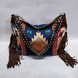 Women Vintage Tassel Canvas Shoulder Bag Oversized Beach Bag Tote Handbag Purse