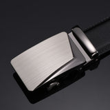 Men's Luxury Genuine Leather Adjustable Belt Ratchet Strap With Automatic Buckle