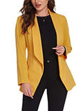 Autumn Casual Blazer Suit Coat For Women Slim Fit Lapel Blazer Jacket Ladies Long Sleeve Work Cardigan with Pockets