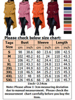 Women Hoodies Long Sleeve Tops Hooded Blouse Tunic Sweater Pockets Irregular Hem
