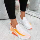 Womens Mesh Knit Trainers Lace-Up Athletic Sprot Sneakers Ladies Party Shoes