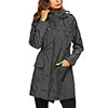 Women Waterproof Coat Jacket Raincoat Hooded Zipper Overcoat Windbreaker Outwear