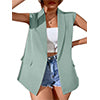 Frontwalk Casual Blazer Vest for Womens Sleeveless Suit Vest Spring Fall Cardigan Open Front Work Blazer Jacket Coat