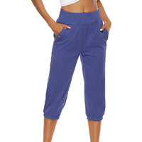 Women's capris pants Loose Fit jogger cropped Pants Workout Yoga Lounge Pants with Pockets