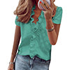 Women Ruffle Blouse Shirts Short Sleeve V-Neck Shirt Basic Summer Fashion Tops