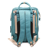 Large Backpack Diaper Bag with Changing Station, Foldable Crib Baby Bed Mommy Travel Nursing Bag Waterproof Tote Shoulder Nappy Bag Bottle Insulated Bag