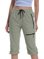 Capri for Women Athletic Casual Joggers Cropped Pants Activewear Cargo Pants with Zippers Pockets