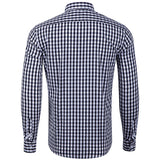 Men Casual Cotton Plaid Printed Long Sleeve Shirt Lapel Tops Blouse Button-Down