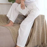 Women Elastic Waisted Wide Leg Loungewear Ladies Baggy Long Pants High Waist Lounge Harem Casual Loose Palazzo Pants