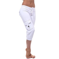 Women Yoga Capris Pant with Pocket Running Fitness Jogging Gym Pants High Waist Exercise Workout Trousers Plus Size