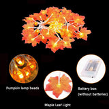 LED Maple Leaf & Pumpkin Twinkle Lights Indoor Fairy String Light Fall Garland Lights Decor for Halloween Christmas Indoor Outdoor Garden