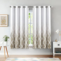 1 Piece Gradient Color Room Darkening Curtain Grommet Blackout Window Curtain Eyelet Ring Top Window Drapes Thermal Insulated Curtain Panel