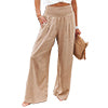 Womens Loose Fit Casual Pants Elastic Waist Yoga Summer Beach Pants with Pockets