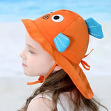 Toddler Baby UV Protection Sun Hats Cute Cartoon Beach Swim Caps Foldable Wide Brim Fisherman Bucket Hats for Girl Boy Kids