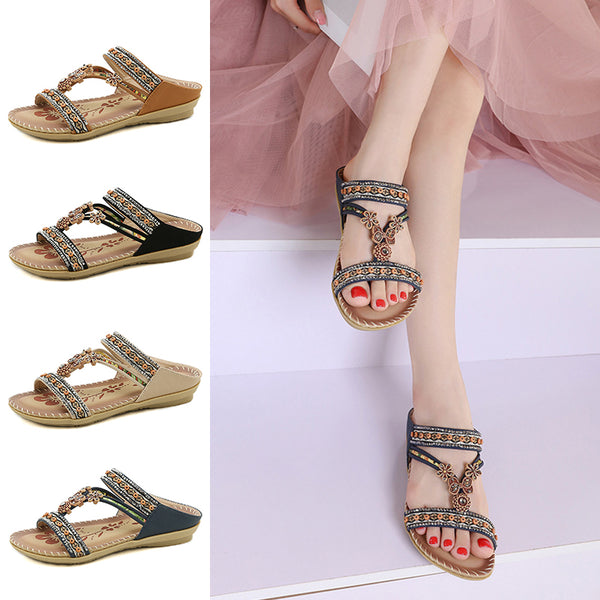 Ferndule Women Flip Flops Buckles Slippers Arch Support Non-Slip Beach Sandals Summer Shoes