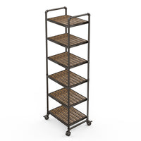 CUH 6-Shelf Freestanding Metal Frame Garage Shelves Modern Bathroom Organiser Shelving Industrial Flower Shelf Home Racking