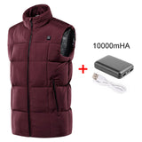 Women Men Electric Heated Vest Thermal Heated Jacket w/ Battery Pack USB Infrared Heating Pad Clothes Outwear Winter Warm Jacket Lightweight
