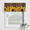 2 Piece Sunflower Printed Short Window Curtain Slot Top Cafe Tier Rod Pocket Kitchen Scarf Bathroom Valance
