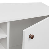 CUH 53 Inch Furniture Entertainment Center Fir Wood Home 1 Door And Open Shelves TV Stands Modern Large Storage Hallway Console