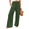 Womens Loose Fit Casual Pants Elastic Waist Yoga Summer Beach Pants with Pockets