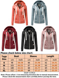 Frontwalk Full Zip Hooded Sweatshirt Top for Women Casual Long Sleeve Zip Up Hoodies Jacket Autumn Winter Pocket Outwear