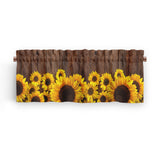 2 Piece Sunflower Printed Short Window Curtain Slot Top Cafe Tier Rod Pocket Kitchen Scarf Bathroom Valance
