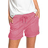 Women Folded Hem Short Hot Pants Plain Straight Leg Beach Shorts Mini Pant Buckle Bottoms