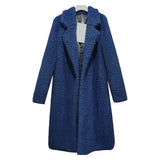 Women Fuzzy Fleece Lapel Open Front Long Cardigan Coat Faux Fur Warm Winter Outwear Jackets