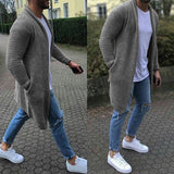 Men's Knitted Sweater Cardigan Long Sleeve Tops Solid Color Warm Winter Clothes