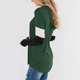 Women's Color Block Casual Loose Hooded Neck Long Sleeve Winter Pullover Hoodie