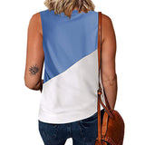 Lumento Women Colorblock Tank Tops Summer Casual Sleeveless T Shirt Vest Blouse
