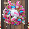 Easter Rabbit Wreath Decor for Front Door, Easter Rabbit Front Door Wreath, Easter Thief Bunny Butt with Ears, Rabbit Shape Garland Wall Decor Easter Decorations Craft Supplies