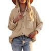 Women Long Sleeves Corduroy Button Cardigan Casual Loose Blouses Shirt Tops