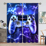 Adult Waterproof Rod Pocket Curtain Modern Living Room Gamer Print Durable Blackout Bedroom 2 Panels/Set
