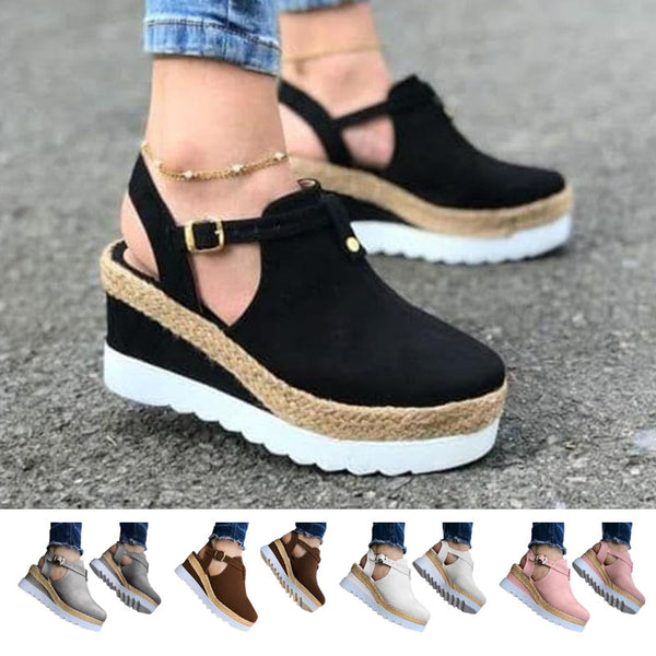 Women Solid Color Flat Sneakers Increase Height Round Toe Casual Breathable Shoe