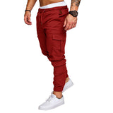 Mens Loose Sports Trousers Solid Color Pants Long Joggers Running Fit Sweatpants