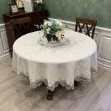European Style Floral Round Tablecloth Elegant Table Cloth Cover Wedding Decor