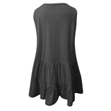 Women's Tiered Vest Tank Top Casual Loose Sleeveless Shirt Blouse Pullover Tunic