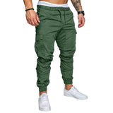 Mens Loose Sports Trousers Solid Color Pants Long Joggers Running Fit Sweatpants