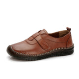 Womens Anti Slip Round Toe Flats Solid Color Magic Tape Summer Casual Soft Shoes