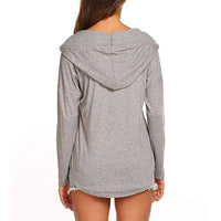 Women's Hoodies Long Sleeve T-Shirt Loose Hooded Tops Blouse Pullover Drawstring