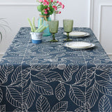Leaves Printed Tablecloth Polyester Rectangular Square Table Cloth Cover Decor