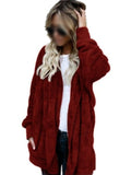 UKAP Women Oversize Fuzzy Jacket Blanket Sherpa Coat Open Front Hooded Cardigan Fluffy Fleece Outwear with Pockets for Lady