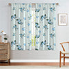 1 Piece Semi-Blackout Slot Top Floral Printed Short Window Curtain Rod Pocket Half Window Drapes Cafe Tier Kitchen Scarf Bathroom Valance