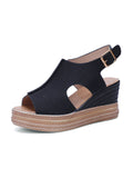 Women's Increase Height Sandals Buckle Wedge Sandal Open Toe Platform Sandals